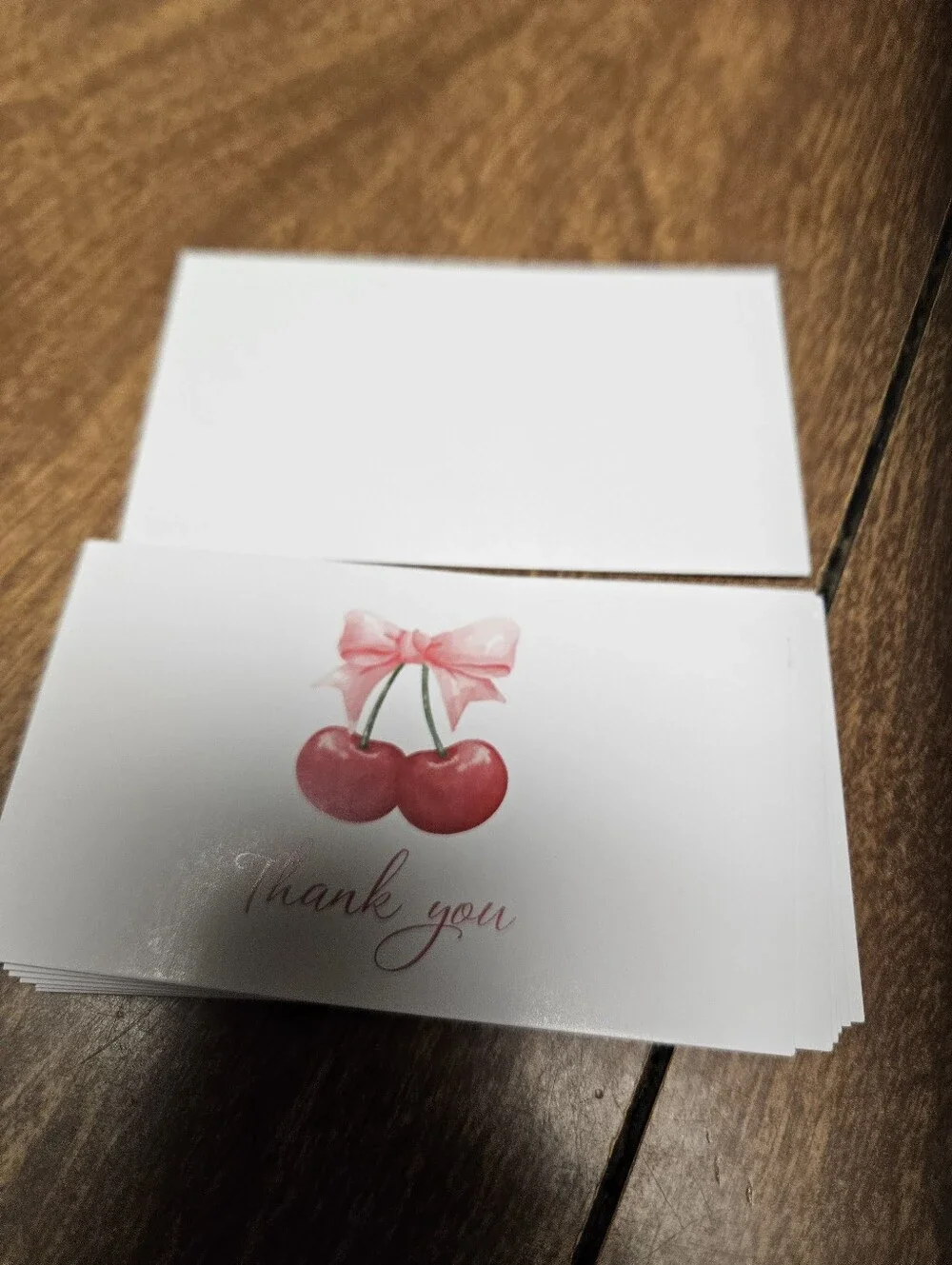 Cherry Thank You Cards - Pink & Red